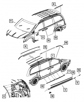 Threshold left Dodge Grand Caravan 11-20 structure