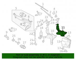 Upper washer reservoir VW CC 08-17 for headlight washer