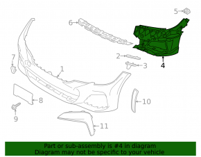 Left front bumper bracket for BMW 3 Series G20 19-22 M340i, M Sport