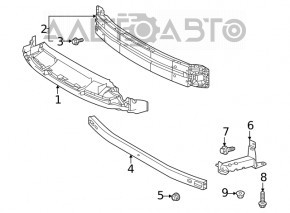 The front bumper upper absorber for Toyota Venza 21-24 is cracked and the mount is broken.