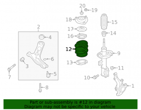 Front right spring Hyundai Veloster 12-17