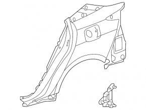 Quarter wing rear right Toyota Prius 50 19-22 under BSM