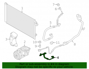 Air conditioning tube condenser-compressor BMW 5 G30 18-20 4.4T