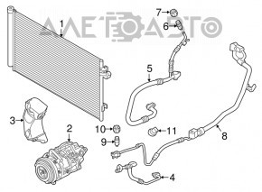 Air conditioning tube condenser-compressor BMW 5 G30 18-20 4.4T