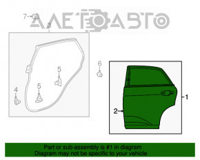 Bare rear left door Lexus RX350 RX450h 10-15