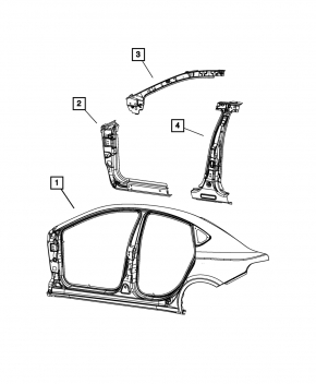 Left center pillar for Dodge Dart 13-16