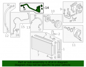 Air conditioner tube compressor-heater second Honda CRZ 11-16