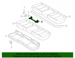 2nd row seat bracket left Audi E-Tron 19-23 under Isofix