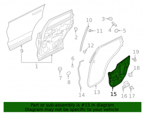 Inner door panel, rear right, Infiniti QX50 19-20