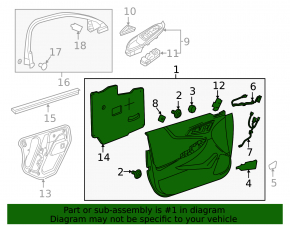 Door trim card front right Chevrolet Malibu 16- rag black, scratches