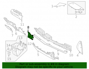 Upper left front panel trim for temperature sensor Kia EV6 22-24