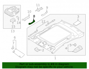 Front right ceiling handle Hyundai Sonata 18-19 black