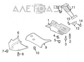 Right underbody protection Audi A4 B8 13-16