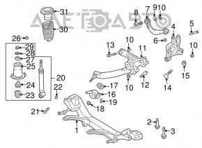Rear subframe mounting bolt (2 pcs.) Lexus CT200h 11-17