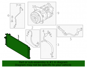 Air conditioning radiator condenser Nissan Murano 25-26
