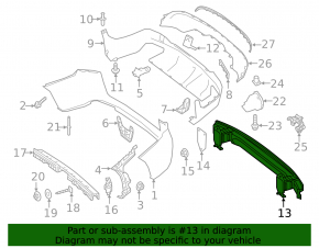 Rear bumper reinforcement Mercedes GLC 16-19
