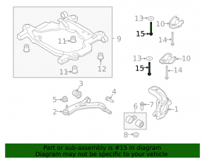 Front subframe mounting bolt 2 pcs Ford Flex 09-19 front, 138mm