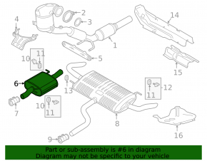 Exhaust line middle part VW Atlas 18-19 2.0T