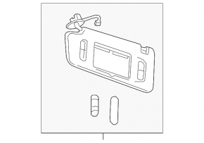 Right visor Chevrolet Trax 17-20 gray with backlight