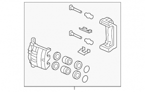Front left caliper assembly Acura MDX 14-16 prerest