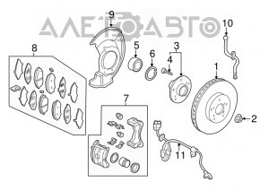 Front left caliper assembly Acura MDX 14-16 prerest