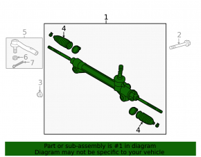 Steering rack Toyota Avalon 13-18 torn boot, dented