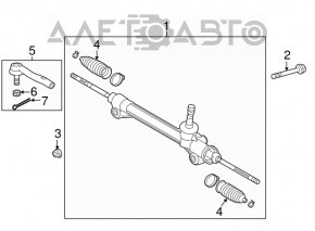 Steering rack Toyota Avalon 13-18 torn boot, dented