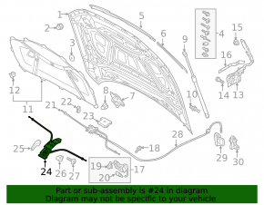 Bracket for opening the hood handle of Audi A7 20-25