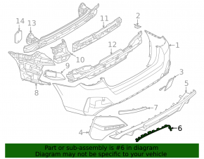 Right rear bumper molding BMW i4 22-26 M-sport