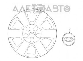 Hyundai Sonata 13-15 black 60mm wheel center cap