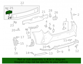 Rear bumper reinforcement fang left Lexus IS 14-24