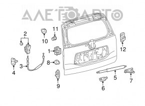 Upper tailgate hinge Lexus GX470 03-09