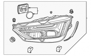 Right front headlight assembly for Audi Q5 80A 21-24 LED