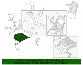 Kia K5 21-23 passenger seat upholstery in black leather and fabric combination