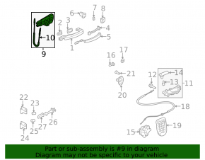 Front right door handle mechanism for Audi A4 B8 08-16 without cable