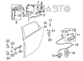 Front right door handle mechanism Audi A4 B8 08-16
