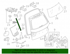 Left tailgate shock absorber Mercedes E-class W212 11-16