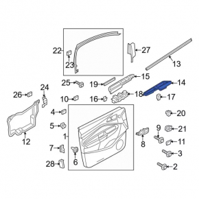 Front right window lift control trim for Ford C-max MK2 13-18 beige
