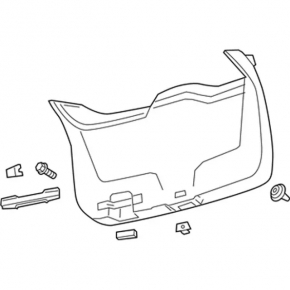 Lower tailgate trim Ford Edge 15 - black, under electric cover, deep scratches