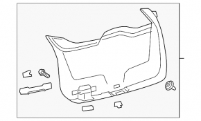 Lower tailgate trim Ford Edge 15 - black, under electric cover, deep scratches