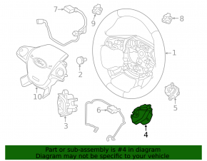 Steering wheel control buttons right Ford Escape MK3 17-19 rest
