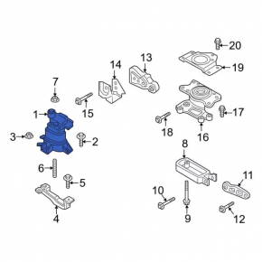 Right engine mount Lincoln Nautilus 19-23 without bracket