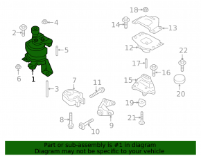 Right engine mount Lincoln Nautilus 19-23 without bracket