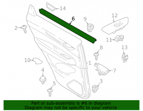 Rear left inner glass seal Mazda CX-5 17-