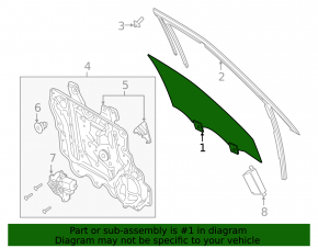 Front right door glass for Ford Explorer 20-23