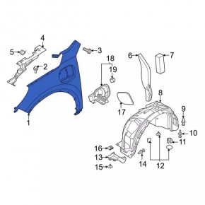 Front left fender for Ford Escape 20-25 plug-in