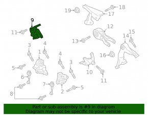 Right engine mount bracket for Porsche Cayenne 19-23 3.0T