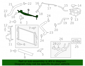 Upper radiator deflector Chevrolet Impala 14-20 2.5