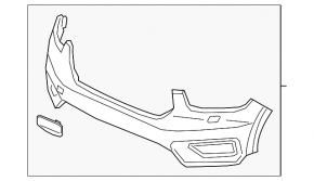 Front bumper bare Volvo XC40 19-22 without headlight washers, parking sensors and park assist