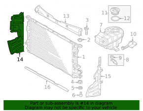 Right radiator deflector Audi A6 C7 12-15 3.0T